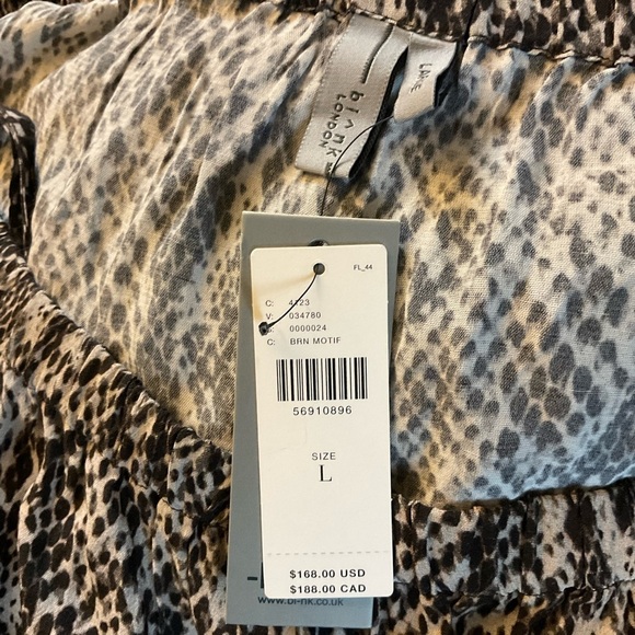 Anthropologie Bl-nk London Pezira Off-the-Shoulder Jumpsuit Animal Print L NWT - Picture 11 of 13